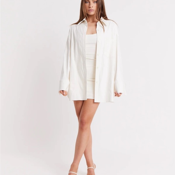 Because of Alice (BOA) Structured Shirt in Cream - Picture 3 of 6